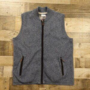 Tom James Men’s Full Zip Sweater Vest Blue Heather‎ Knit Size Medium